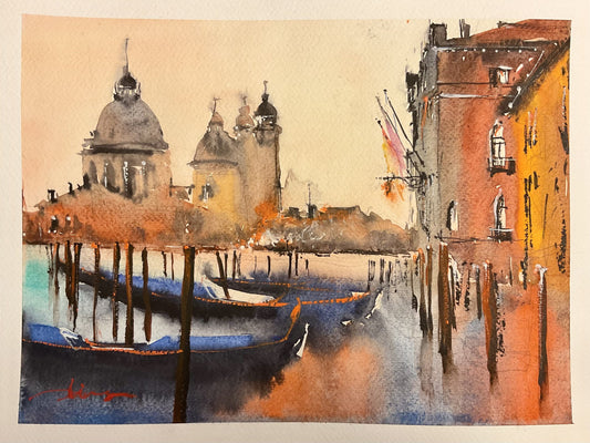Venice at dusk (size 9''x12'')
