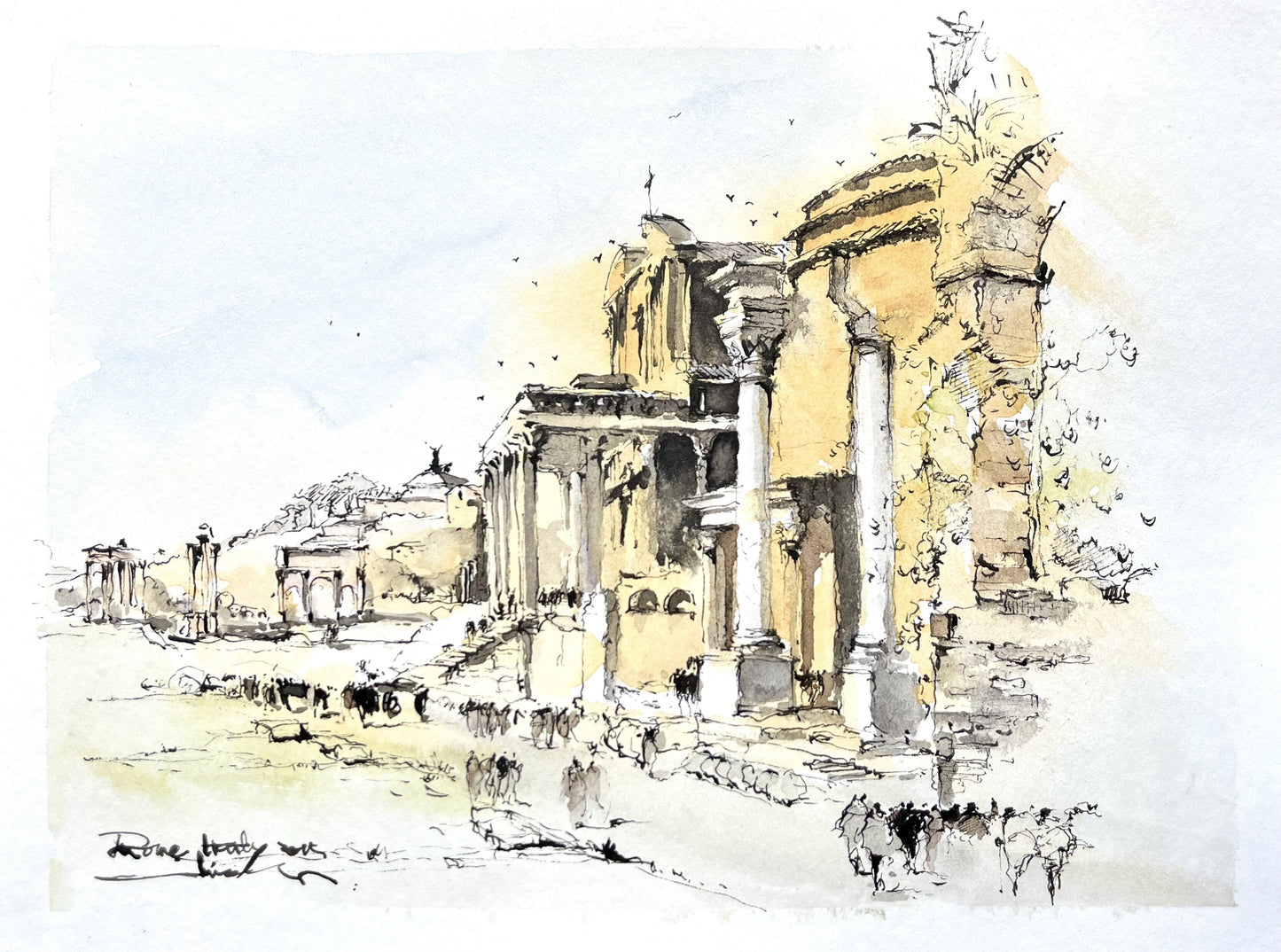 Foro Romano, Rome, Italy（ 1 ）， (size 9''x 12'')
