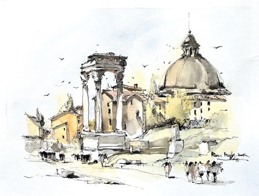 Foro Romano, Rome, Italy （ 2 ）(size 9''x 12'')