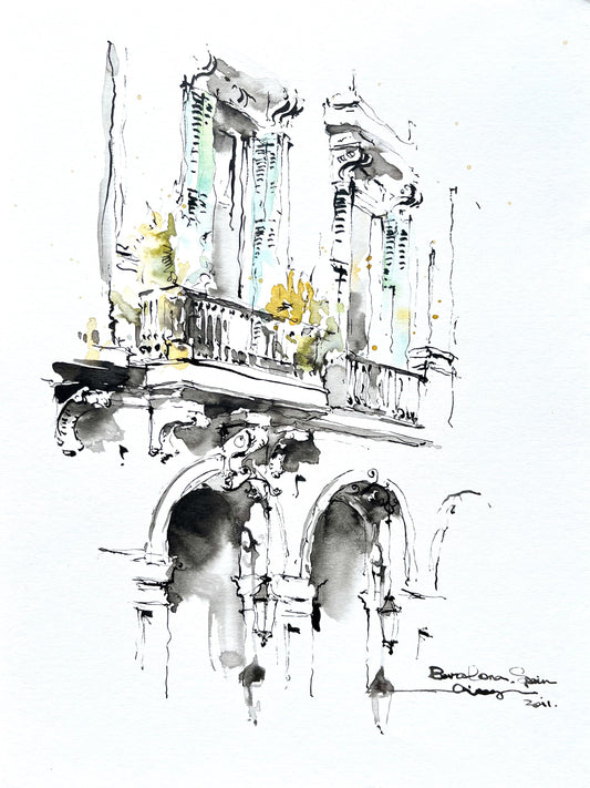 Architectual details, Barcelona, Spain（ 3 ），(size 9''x 12'')