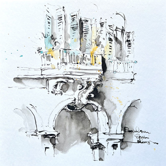 Architectural details, Barcelona, Spain ( 1 ),  (size 9''x 9'')