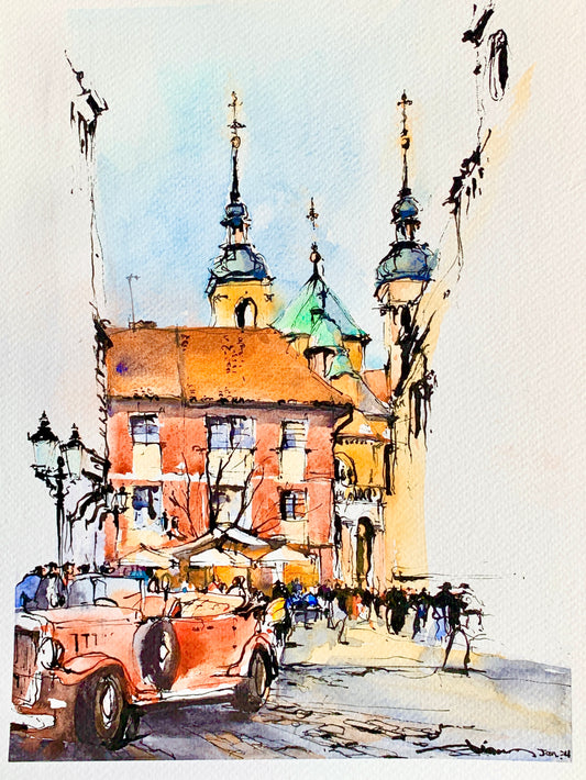 Street scene in Prague (size 9'' x 12'')