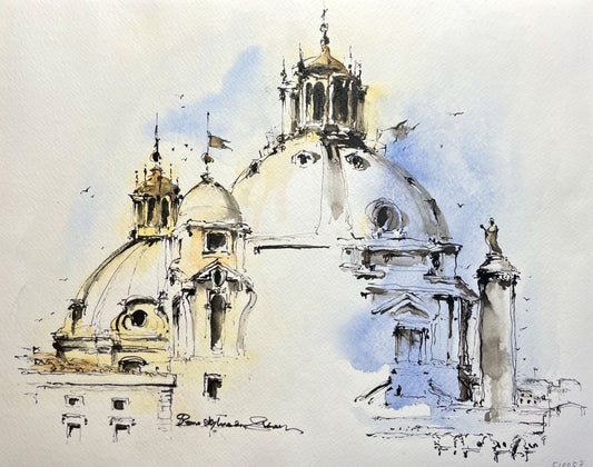 Rome skyline (2), Italy (size 11''x14'')