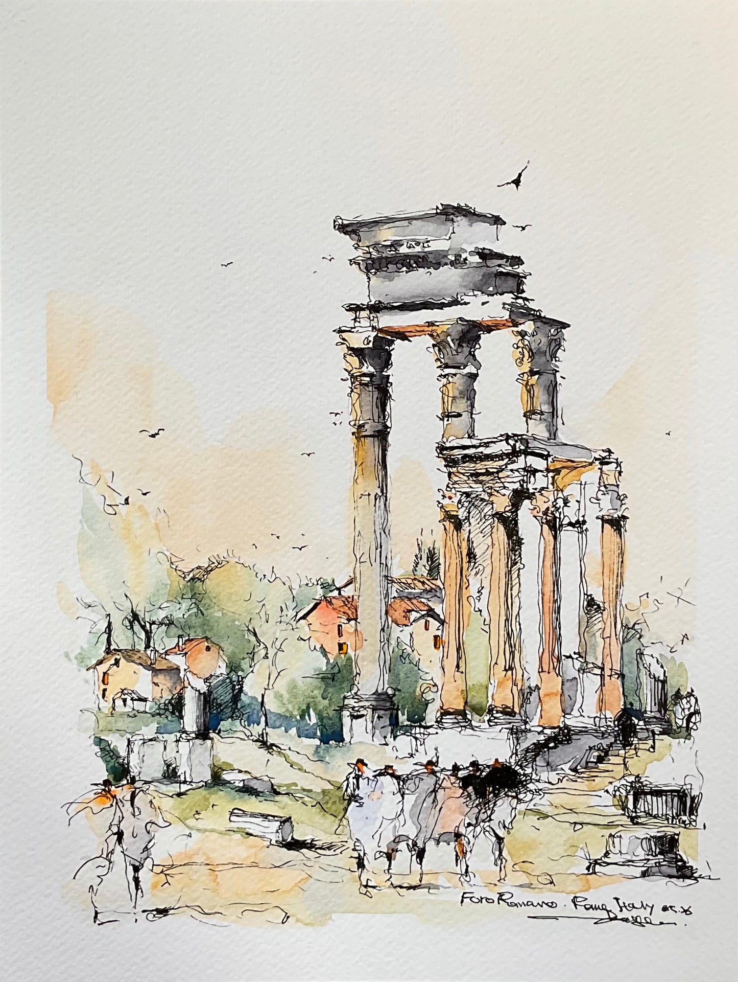 Foro Romano, Rome, Italy (3)   (size 9'' x 12'')