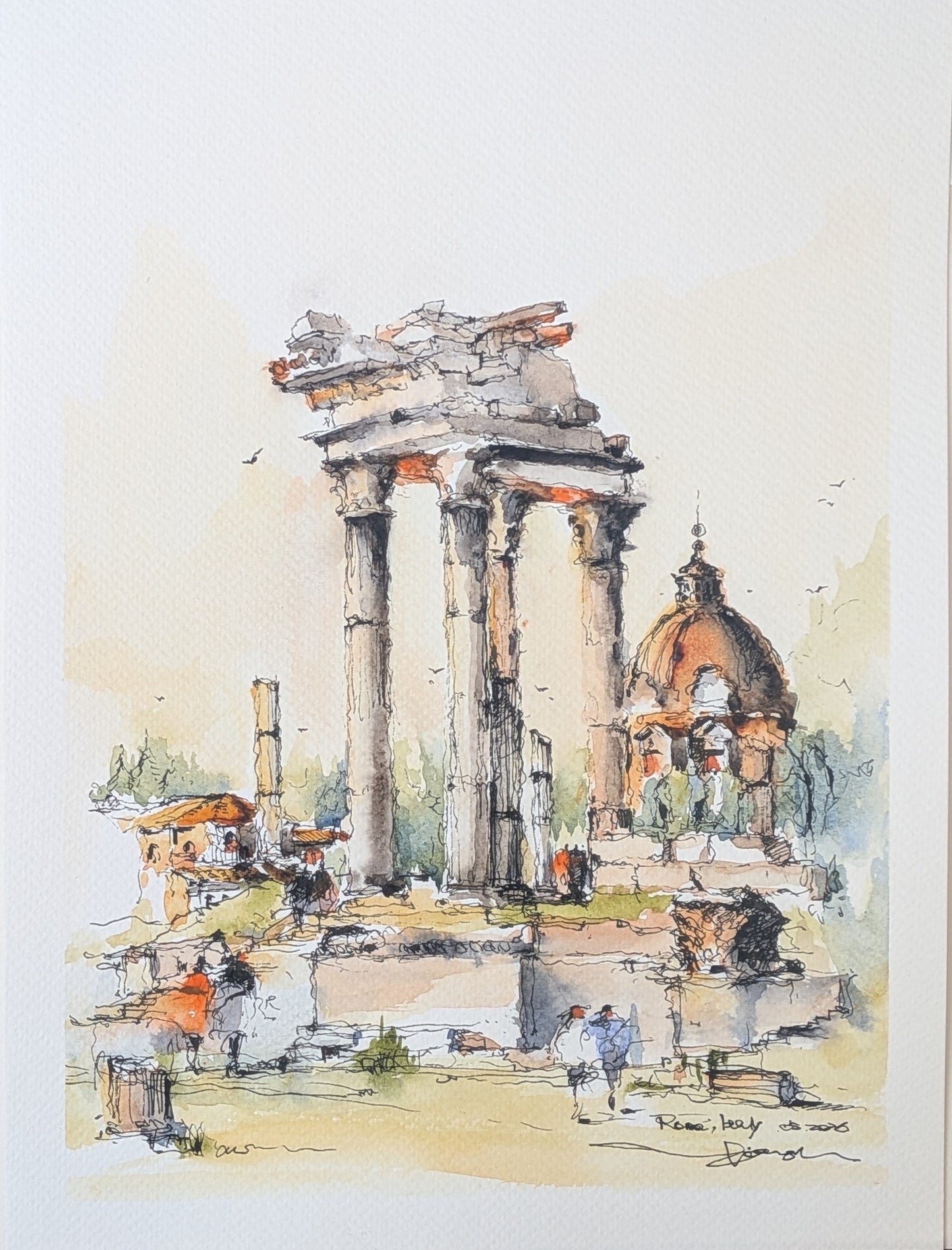 Foro Romano, Rome, Italy  (4) (size 9''x12'')